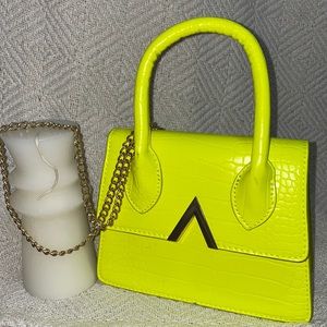 Neon yellow mini handbag